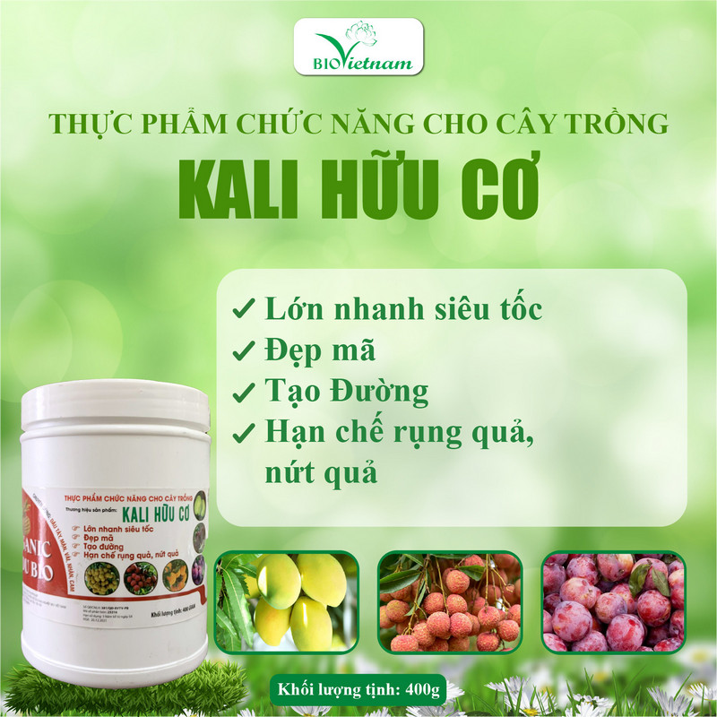 Sản phẩm cung cấp dinh dưỡng Kali cần thiết để tạo ngọt cho trái