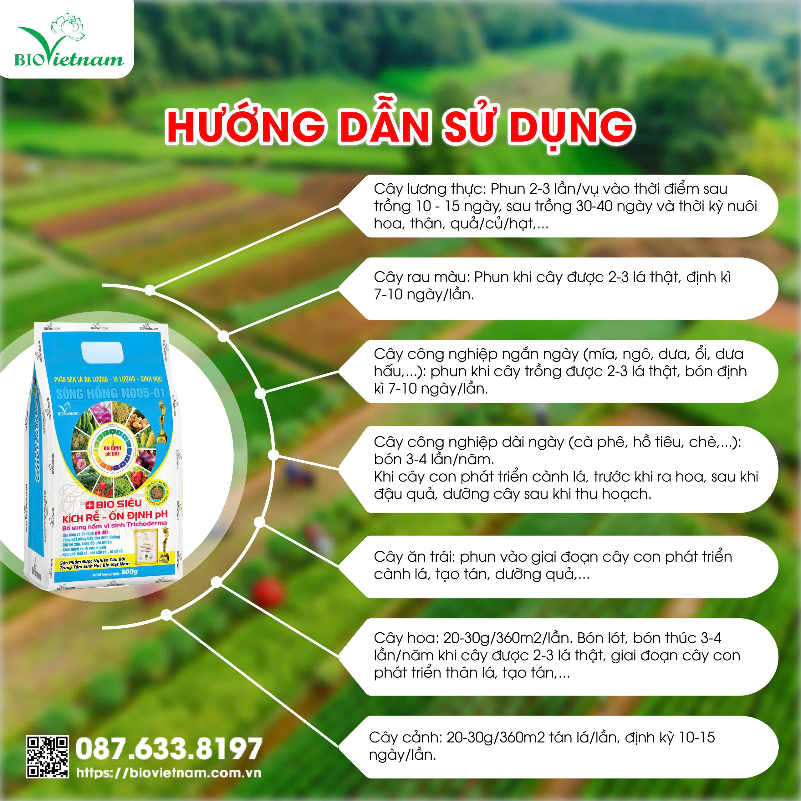 Bio Siêu Kích Rễ - Ổn Định pH sử dụng cho nhiều loại cây trồng